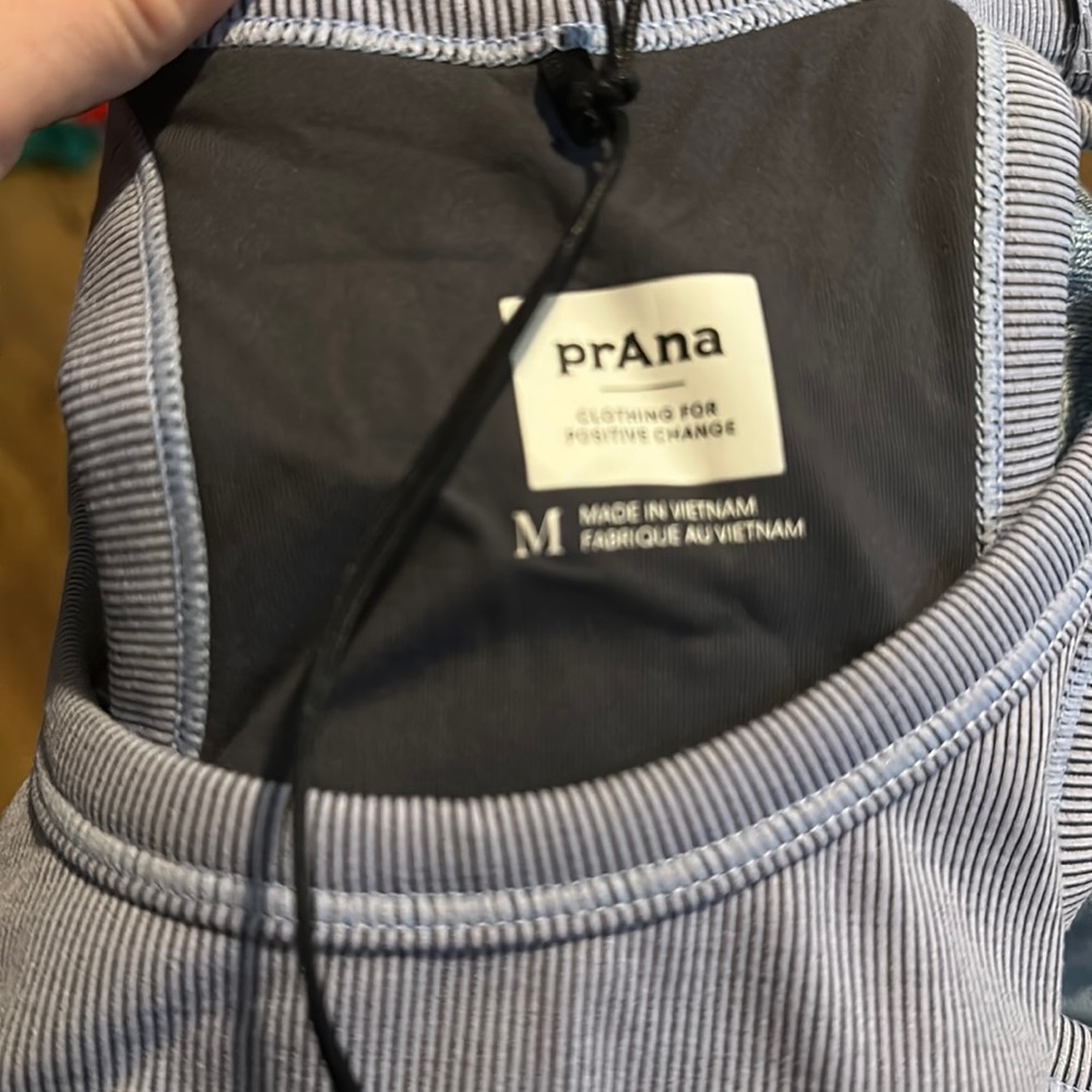 Prana Light Blue Ribbed Bra - Picture 2 of 9